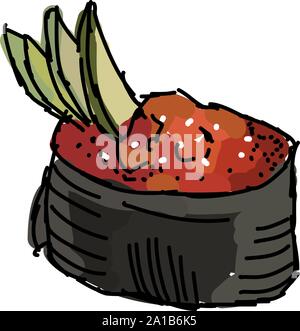 Smelt roe, illustration, vector on white background. Stock Vector