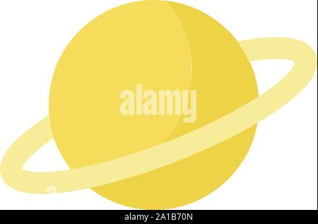 Yellow saturn, illustration, vector on white background. Stock Vector