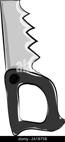 Small saw, illustration, vector on white background. Stock Vector