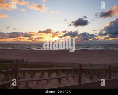 Fascinating sunlight during sunrise on Belmar Beach, New Jersey Stock Photo  - Alamy