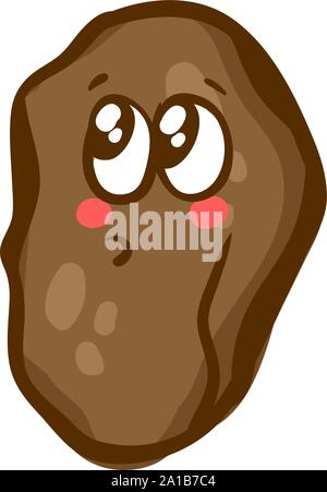 Scared potato, illustration, vector on white background. Stock Vector