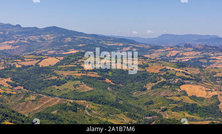 Landscape View Italy Countryside From San Marino Stock Photo