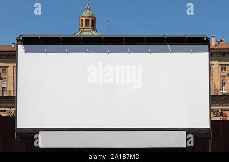 Big Projector Screen at Bologna City Square Stock Photo