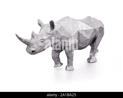 3D illustration of stone rhinoceros Stock Photo