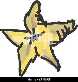 Small carambola, illustration, vector on white background. Stock Vector