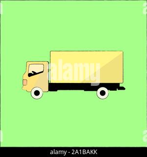Yellow truck, illustration, vector on white background. Stock Vector