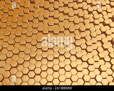 Rendering abstract metallic gold nano background Stock Photo