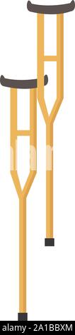 Crutches, illustration, vector on white background. Stock Vector