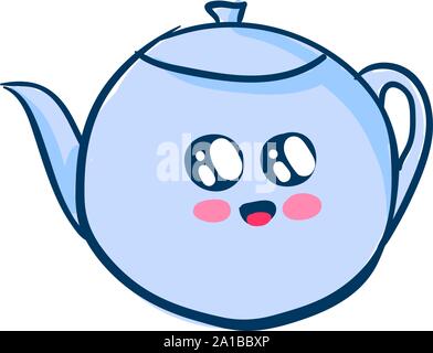 Cute teapot, illustration, vector on white background. Stock Vector