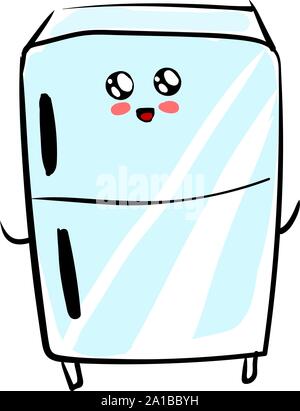 Fridge cute, illustration, vector on white background. Stock Vector