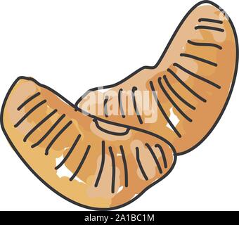Tangerine, illustration, vector on white background. Stock Vector