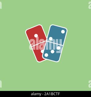 Domino, illustration, vector on white background. Stock Vector