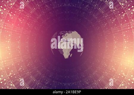 Nano technologies abstract background. Cyber technology concept. Artificial Intelligence, virtual reality, bionics, robotics, global network Stock Vector