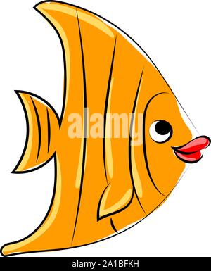 Orange fish, illustration, vector on white background. Stock Vector