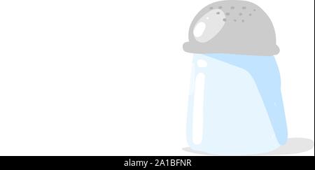 Salt shaker, illustration, vector on white background. Stock Vector