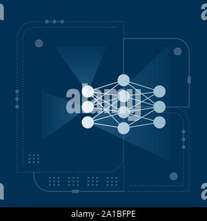 Artificial intelligence, deep learning, machine learning design concept Stock Vector