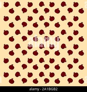 Pomegranate wallpaper, illustration, vector on white background. Stock Vector