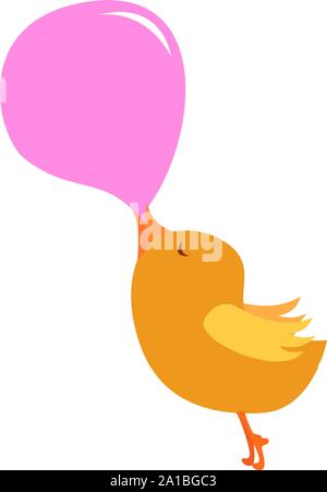 Pink bubble gum, illustration, vector on white background. Stock Vector