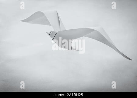 Origami paper seagull bird Stock Photo