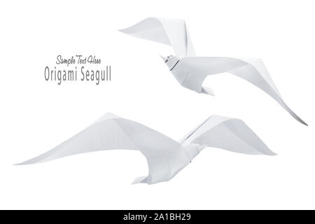 Origami paper seagull bird Stock Photo