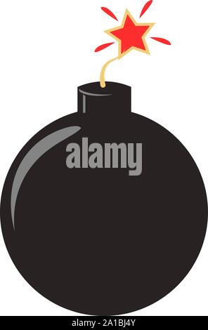Bomb, illustration, vector on white background. Stock Vector