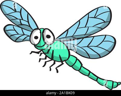 Dragonfly, illustration, vector on white background. Stock Vector