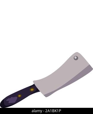 Big knife, illustration, vector on white background. Stock Vector