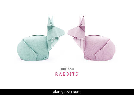 Origami paper rabbits Stock Photo - Alamy