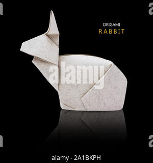 Origami paper rabbits Stock Photo