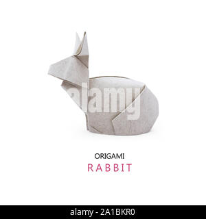 Origami paper rabbits Stock Photo
