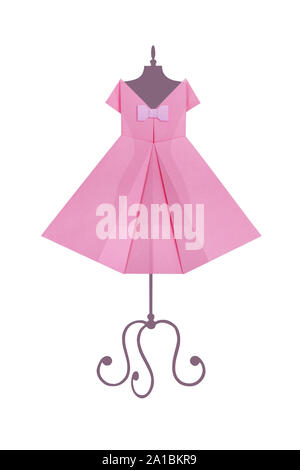 Origami pink dress Stock Photo