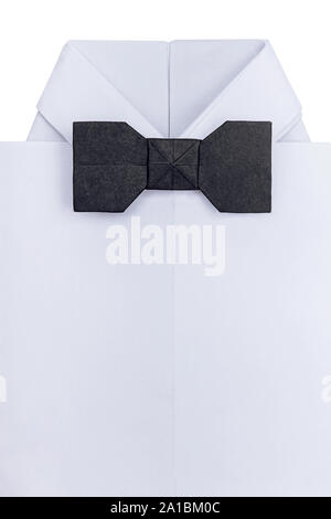 Origami shirt with bow tie Stock Photo