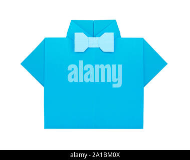 Origami shirt with bow tie Stock Photo