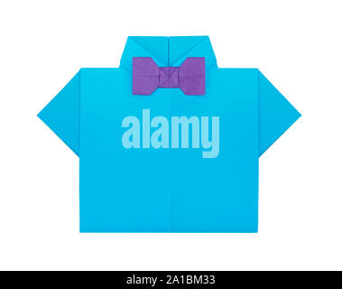 Origami shirt with bow tie Stock Photo