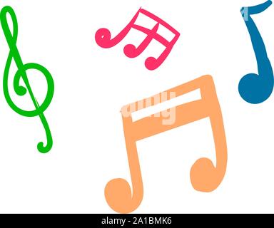 Music notes, illustration, vector on white background Stock Vector ...