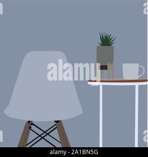Room, illustration, vector on white background. Stock Vector