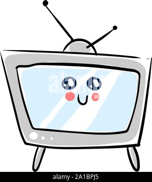 Cute TV, illustration, vector on white background. Stock Vector