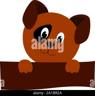 Cute puppy, illustration, vector on white background. Stock Vector