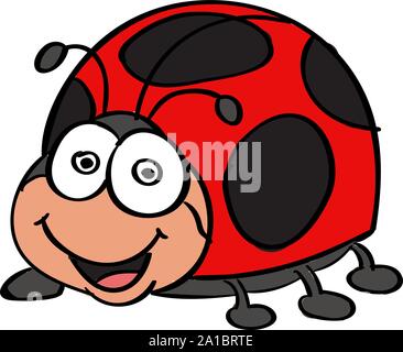 Lady bug, illustration, vector on white background. Stock Vector