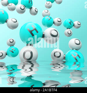 h20 molecules Stock Photo