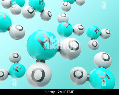 h20 molecules Stock Photo
