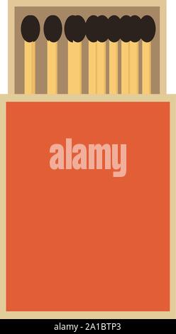 Matches, illustration, vector on white background. Stock Vector