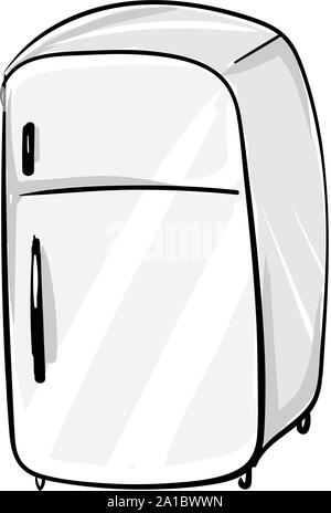 Fridge, illustration, vector on white background. Stock Vector