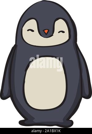 Cute penguin, illustration, vector on white background. Stock Vector