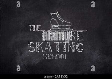 Figure skating school chelk text Stock Photo
