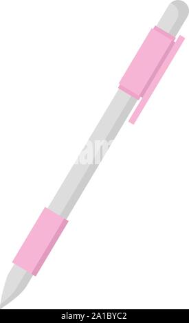 Pink pen, illustration, vector on white background. Stock Vector