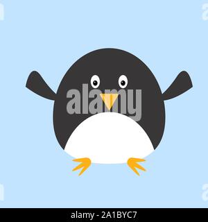 Cute penguin, illustration, vector on white background. Stock Vector