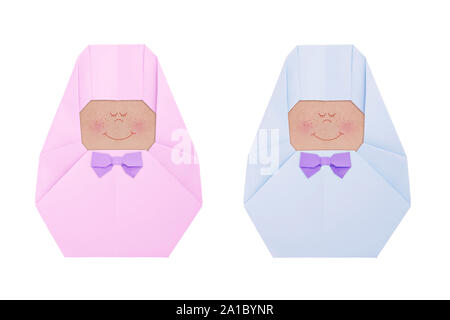 Origami newborn in Swaddle Stock Photo