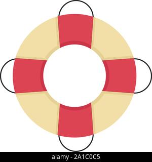 Lifebuoy, illustration, vector on white background. Stock Vector