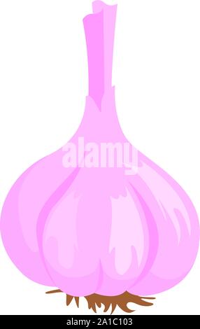 Pink onion, illustration, vector on white background. Stock Vector